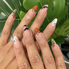 PRICES MAY VARY. 👻【Package contains】You will receive 24 Pcs Halloween press on nails ,1 wooden cuticle stick, 1 nail file, 1 sheet double side sticker, 1 alcohol cotton. The fake nails are divided into 12 different sizes, It is convenient for you to choose the fake nails that suit your nail. 👻【Exquisite design】Almond shaped press on nails are available for you to choose from at an affordable price. Wearing these fake nails will also give you more confidence at Halloween parties. 👻【Easy to use Halloween Press On Nails, Moon Nails, Winter Nail Art, Halloween Nail Art, Christmas Nail Designs, Fall Nail Designs