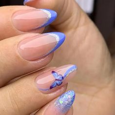 24 Pieces Press On Nails Color May Vary Due To Lighting Size One Size Condition New Comes With Mini Nail File And Glue Adhesive Strips Ongles Baby Blue, Nagellack Trends, Baby Blue Nails, Nagel Tips, Easy Nails, Makijaż Smokey Eye, Blue Nail Designs