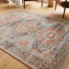 an area rug in the middle of a room