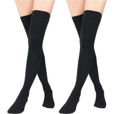 New Product 80% Cotton, 18% Polyester, 2% Spandex Hand Wash Only Premium Material: Athletic Long Socks For Women Made Of 80% Cotton, 18% Polyester, 2% Spandex. Combed Cotton With Elastic Fiber Assuring You The Best Feeling When Putting On. You Will Feel Extremely Soft And Breathable. The Thickness Is Suitable For Spring, Autumn, And Winter. Fit Size: One Size Fits Most Ladies. The Length From Top To Heel: About 20.9"(53cm), Toe To Heel: 7.9"(20cm) Long. Leg Warmer Fit Just Over The Knee And Will Black Elastane Hosiery For Winter, Trendy Black Stretch Knee-high Socks, Black Fitted Thigh-high Socks, Casual Black Thigh-high Socks, Casual Black Thigh High Socks, Casual Black Stockings For Fall, Black Elastic Knee-high Socks, Black Thigh High Elastane Hosiery, Black Stretch Casual Legwear