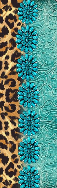 an animal print pattern with blue and brown colors