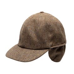 Luxury tweed from Scotland. Classic Tweed Hats For Outdoor, Winter Tweed Hat With Herringbone Pattern, Tweed Winter Cap, Brown Tweed Hat For Fall, Fall Tweed Hat With Herringbone Pattern, Brown Herringbone Winter Hat, Classic Hats For Cold Weather In Fall, Adjustable Tweed Hat For Winter, Classic Brown Hat For Cold Weather