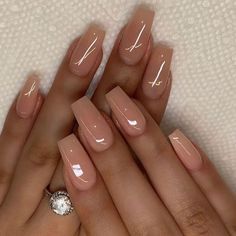 Manicured Nails, Nude Nail Designs, Fancy Nails Designs, Work Nails, Coffin Shape Nails, Acrylic Nails Coffin Pink