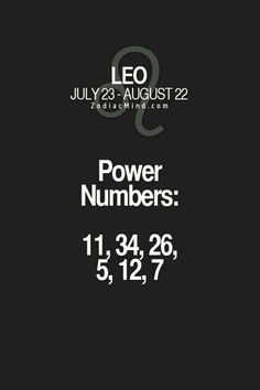 the power numbers for leo and zodiacs are shown in this graphic style, which is also