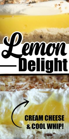 the lemon delight cream cheese and cool whip cake is ready to be cut into pieces