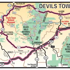 the devil's tower trail map shows where to go and where it is located