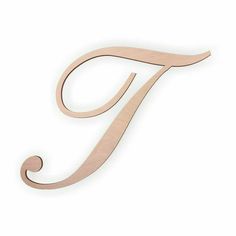 the letter j is made out of wood and has a curved design on it's side