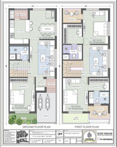 two story house plan with floor plans