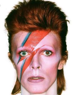 Ziggy Stardust Makeup, Lightning Bolt Makeup, Star Fancy Dress, David Bowie Tattoo, Party Face Masks, David Bowie Ziggy Stardust, David Bowie Art, 80s Celebrities