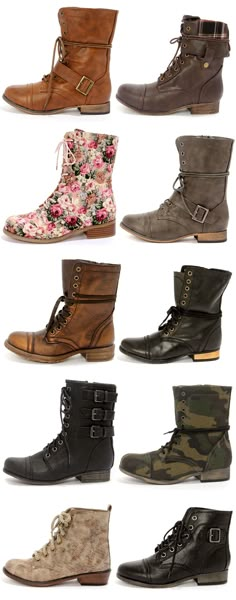 Upper left! Different Types Of Boots, Types Of Boots, Mode Shoes, Mode Boho, Cute Boots, Vintage Boots, Mode Inspo, Junior Outfits, Plaid Skirt