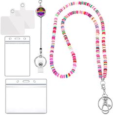 PRICES MAY VARY. Packing List: 1 x Boho Teacher Beaded Lanyard, 1 x Metal retractable badge reels, 1 x Stainless Steel Ring Buckle, 2 x Id Badge Holder(1 Horizontal Style and 1 Vertical Style), 2 x Plastic Phone Patch.Lobster clasp keychain are easy to use and hang, very strong and durable for long term use, hold your daily ID cards, badges and keys well with our necklace lanyard holder. Wide Application: Suitable for various people, such as office workers, students, nurses, teachers and other g Boho Color Scheme, Boho Teacher, Cute Lanyard, Lanyard Teacher, Cute Lanyards, Boho Style Necklaces, Badge Lanyard, Lanyard Necklace, Beaded Lanyard