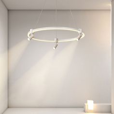 "Heads Spotlight Circle Linear LED Chandelier Ceiling Lights with Remote Control" Spotlight Effect, Contemporary Chandeliers, Contemporary Chandelier, Chandelier Ceiling Lights, Led Chandelier, Ceiling Lighting, Small Furniture, Chandelier Lighting, Geometric Shapes