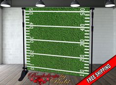 a football field wall hanging in an empty room