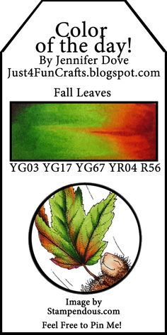 an image of a leaf with the words, color of the day