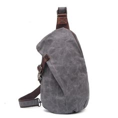 Woosir Vintage Waxed Canvas Mens Crossbody Bag - Woosir Canvas Sling Bag, Mens Crossbody Bag, Waxed Canvas Bag, Men Chest, Leather Weekender Bag, Rucksack Bag, Buckle Bags, Vintage Chest, Shoulder Sling