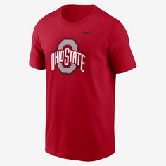 This Primetime Evergreen Logo T-Shirt helps you show loyalty to the Ohio State Buckeyes with bold graphics on the front. It’s made from soft cotton fabric for a comfortable feel on game day. Cotton T-shirt With Team Logo For Sports Events, Cotton T-shirt With Team Logo For Fan Gear, Nike Fan Apparel T-shirt With Logo Print, Nike T-shirt For Fan Gear With Logo Print, Nike T-shirt With Logo Print For Fan Gear, Nike T-shirt With Logo Print For Fans, Nike College Fan Apparel T-shirt, Nike Pre-shrunk Fan Apparel T-shirt, Nike Cotton Fan Apparel T-shirt