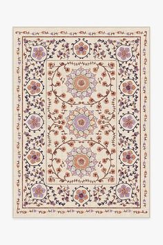 Suzani Purple Rug | Washable Rug | Ruggable Coral Rug, Ruggable Rug, Flower Rug, Area Rug Runners, Classic Rugs, Rug Stain, Washable Rug, Rug Sets, Purple Rug