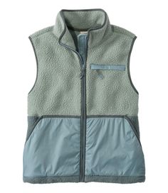 Our best-value performance fleece vest - incredibly cozy, slightly oversized for easy layering, made in a midweight fabric with fun colorblocking for just-right warmth from season to season. Falls at hip. Relaxed Fit: Our most generous fit sits farthest from the body. 100% recycled polyester sherpa fleece. Machine wash and dry. Zippered chest pocket. Two drop-in hand pockets with woven overlay. Interior cinch at bottom hem for a just-right fit. Imported. Fit: Relaxed Fit | Women's Mountainside F Sporty Winter Vest For Layering, Sporty Fleece Jacket For Layering, Outdoor Fleece Outerwear With Color Block, Outdoor Fleece Color Block Outerwear, Outdoor Color Block Fleece Outerwear, Women's Vests, Active Outfits, Rich Fabric, Outerwear Vest