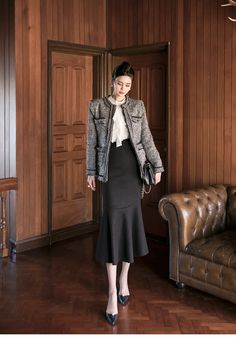 Vintage Chanel Dress, Pajama Fashion, Sophisticated Outfits, Ulzzang Fashion, Asian Outfits, Digital Gifts, Formal Outfit, Blazer Fashion