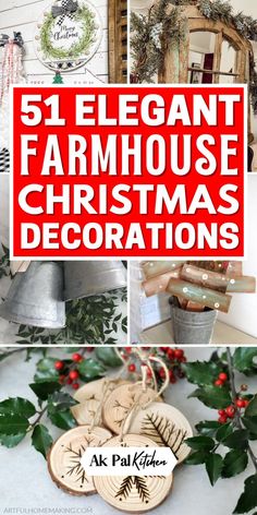 Farmhouse Christmas decor brings a cozy, rustic feel to your holiday season. Transform your home with DIY farmhouse Christmas decorations, from wooden Christmas signs to rustic Christmas ornaments. Add a vintage touch with country holiday decor or Christmas wreaths for front doors. Create a warm atmosphere with Christmas mantel decor and DIY Christmas centerpieces. These farmhouse holiday decorations are perfect for anyone looking to add a rustic, country style to their Christmas celebrations! Farmhouse Boho Christmas Decor, Farmhouse Christmas Wreath Ideas, French Country Christmas Decor Ideas, Country Christmas Decorations Rustic, Country Christmas Ideas, Country Christmas Decorations Diy, Farmhouse Glam Christmas Decor, Diy Farmhouse Ornaments