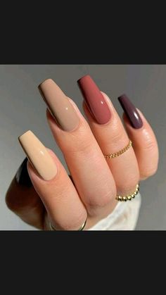 Ongles Beiges, Beige Nails, Gradient Brown, Fancy Nails, Best Acrylic Nails, Nail Polishes