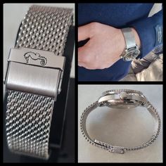 PLEASE ASK FOR OTHER TYPES OF LOGO'S Check My Other Items, I also offering combined postage. Exceptional 316L Sturdy Premium Quality Stainless Steel Mesh Milanese Bracelet with (Brushed/Polished Safety Bar) for all types of watches. Spring Bars included! Band Material Type: Stainless Steel, Steel Condition: New Total Length of the Bracelet fastened with the last hole approx: 18cm Band Width: 18mm 20mm 22mm 24mm Clasp Type: Stainless Steel Folding Clasp with Safety Bar (Brushed/Polished) Thicknes Silver Stainless Steel Watch Accessories With Subdials, Luxury Stainless Steel Watch Accessories With Clasp, Modern Stainless Steel Watches With Jubilee Bracelet, Modern Stainless Steel Watch With Jubilee Bracelet, Silver Stainless Steel Watch Band As Gift, Silver Stainless Steel Watch Bands As Gift, Formal Stainless Steel Watch Bands With Clasp, Formal Stainless Steel Watch Bands With Stainless Steel Clasp, Stainless Steel Bracelet Strap Watch Band