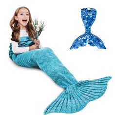 PRICES MAY VARY. 100% Acrylic Imported 🎊 Mermaid Blankets for Kids and Adults -- Kids blanket size is around 55x28 in (140x70 cm)Adults blankt size is about 71 x36 inch(180x90 cm). Made of Eco-friendly and Skin-friendly fabric without any allergies. Mermaid blanket suitable blanket gift toy for girl, top gifts for 3-7 year old girls. 💯 Hand Knitted Crocheted Mermaid Blanket -- AmyHomie's mermaid tail blanket were crocheted by hand, so it is more elegant and exquisite than those made by machine Crochet Sleeping Bag, Mermaid Sleeping Bag, Mermaid Sleeping, Knitted Mermaid Tail Blanket, Knitted Mermaid Tail, Crochet Mermaid Blanket, Mermaid Tail Blanket Crochet, Mermaid Tails For Kids, Mermaid Toys