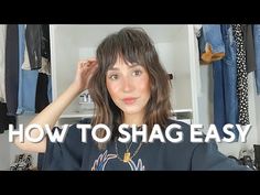 Front Shag Hair, Styling A Shag Haircut How To, Short Shag 2023, No Fringe Shag Haircut, Medium Shag With Curtain Fringe, How To Style Your Shag Haircut, Curling A Shag Haircut, Bangs And Shaggy Hair, How To Style A Curly Shag Haircut