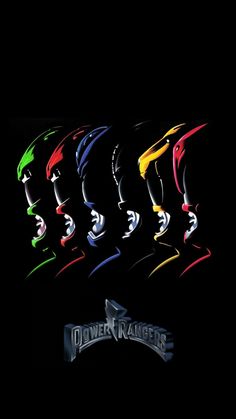 the power rangers logo is shown in different colors