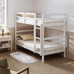 there is a bunk bed in the room