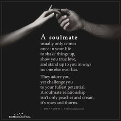 two hands touching each other with the words soulmate