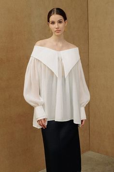 Marina Straight Off-Shoulder Floss Silk Top | MEAN BLVD Silk Off-shoulder Top For Formal Occasions, Elegant Evening Top With Wide Neckline, Elegant Summer Top With Wide Neckline, Elegant Silk Off-shoulder Blouse, Elegant Cold Shoulder Top For Party, Chic Evening Top With Wide Neckline, One-shoulder Silk Top For Formal Occasions, One Shoulder Silk Top For Formal Occasions, Elegant One-shoulder Silk Blouse