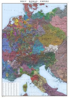 a map of the roman empire with all its major cities and their capital, in different colors