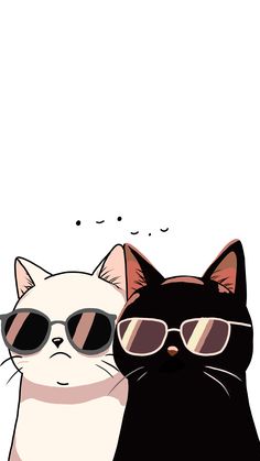 two cats wearing sunglasses are sitting next to each other