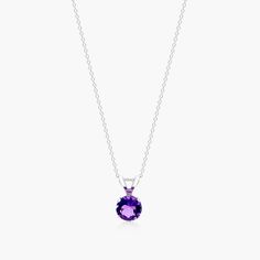 14K White Gold Amethyst Necklace, Round Cut Necklace, February Birthstone Necklace, Amethyst Gemstone Necklace, Cable Chain Women's Necklace, Minimalist Necklace, Charm Necklace, Anniversary Gift, Wedding Jewelry For Her, Gift For Women's 𝐂𝐡𝐚𝐢𝐧 𝐓𝐲𝐩𝐞 :- Cable Chain 𝐂𝐥𝐚𝐬𝐩 𝐓𝐲𝐩𝐞 :- Spring Ring Clasp ● 𝐒𝐭𝐨𝐧𝐞 𝐃𝐞𝐭𝐚𝐢𝐥𝐬: → Gemstone: Amethyst → Stone Type: Lab Created → Shape: Round Cut → Size: 0.45 CT → Measurement: 5.00 MM → Color: Purple → Luster: Excellent → Make: High Qu Amethyst Birthstone Necklace, February Birthstone Necklace, 3d Material, Amethyst Birthstone, Emerald Birthstone, Yellow Sapphire Rings, Necklace Amethyst, Emerald Pendant, February Birthstone