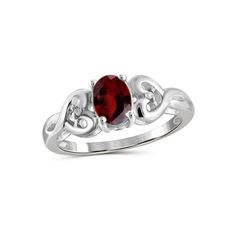 This gorgeous garnet jewelry is perfect for your loved one's January birthday. Shimmering with fiery undertones, this birthstone radiates with passionate beauty that is absolutely irresistible. By presenting her with this ring, you will be treating her to enchanting elegance beyond her wildest dreams. Intense and versatile, this piece will make a fantastic addition to any jewelry collection. Size: 7. Color: Silver. Gender: female. Age Group: adult. Sterling Silver Garnet Ring, January Birthday, Ring Birthstone, White Diamond Ring, Sterling Silver Rings Bands, Wildest Dreams, Garnet Jewelry, Garnet Ring, Silver Jewelry Rings