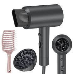 PRICES MAY VARY. 🌌【Efficient Styling】Our upgraded 2000W hair dryer gives you powerful airflow for quick and easy styling. The specialized concentrator and diffuser nozzles are perfect for any hair type - straight or curly. Lightweight and portable, easy to carry and store. 💆‍♀️【Ionic Hair Care】Our ionic hairdryer uses constant temperature and ion conditioning to dry your hair gently, reducing static and frizz for smooth, healthy and shiny hair. The fine mesh in the back prevents hair and dust Blow Dryer With Diffuser, Healthy And Shiny Hair, Blow Dryer Diffuser, Portable Hair Dryer, Hair Dryers, Fun Shots, Blow Dryer, Shiny Hair, Nozzles