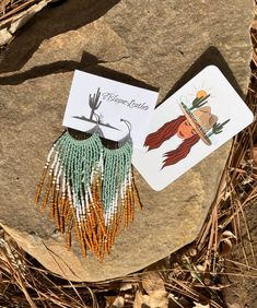 Beaded Fringe Earrings - Etsy Sterling Silver Fringe Earrings, Turquoise Seed Bead Earrings, Fringe Beaded Earrings Pattern, Seed Bead Fringe Earrings, Earring Inspo, Beaded Art, Beading Ideas, Bead Bracelets