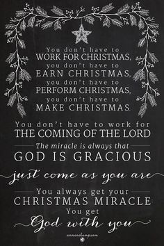 a chalkboard christmas card with the words, you don't have to work for christmas