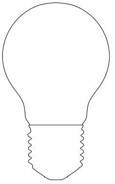 a light bulb is shown in black and white