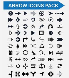 an arrow icon set is shown in black and white