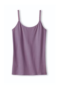 A comfortable essential with a generous amount of stretch, in a longer length, this camisole is more-than-a-basic year-round. Imported. | Women's Longer Length Essential Camisole - Dusty Plum - Small