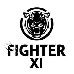 the logo for fighter xi, which features a tiger's head and an inscription that reads