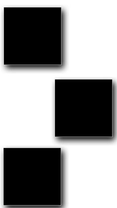 three black rectangles on a white background