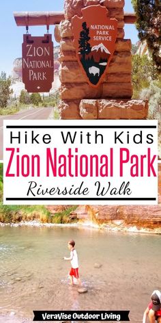 a sign that says hike with kids at the zoo national park