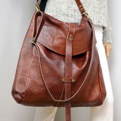 Oversized Backpack, Carryall Bag, Convertible Backpack Shoulder Bag, Brown Large Bag, Large Leather Shoulder Bag, Large Backpack Bag - Etsy Large Leather Bag, Everyday Handbag, Oversized Bag, Shoulder Bag Brown, Convertible Backpack, Hobo Bags, Brown Leather Bag, Backpack Bag, Large Backpack