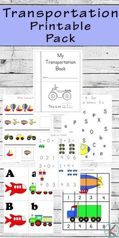 transportation printable pack for kids to practice their letter recognition and matching skills with the alphabet