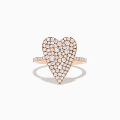 Pave Rose 14K Rose Gold Diamond Heart Ring Heart-shaped 14k Rose Gold Anniversary Ring, 14k Rose Gold Heart-shaped Anniversary Ring, 14k Rose Gold Heart Ring For Anniversary, Heart Shaped Diamond Ring In Rose Gold, Rose Gold Diamond Heart Ring For Proposal, Rose Gold Heart Cut 14k Gold Ring, Rose Gold 14k Heart Cut Ring, 14k Rose Gold Diamond Ring For Valentine's Day, Heart Shaped Rose Gold Diamond Ring