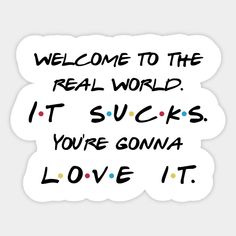 welcome to the real world it sucks you're gon na love it sticker