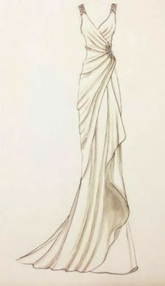 a drawing of a dress on a mannequin